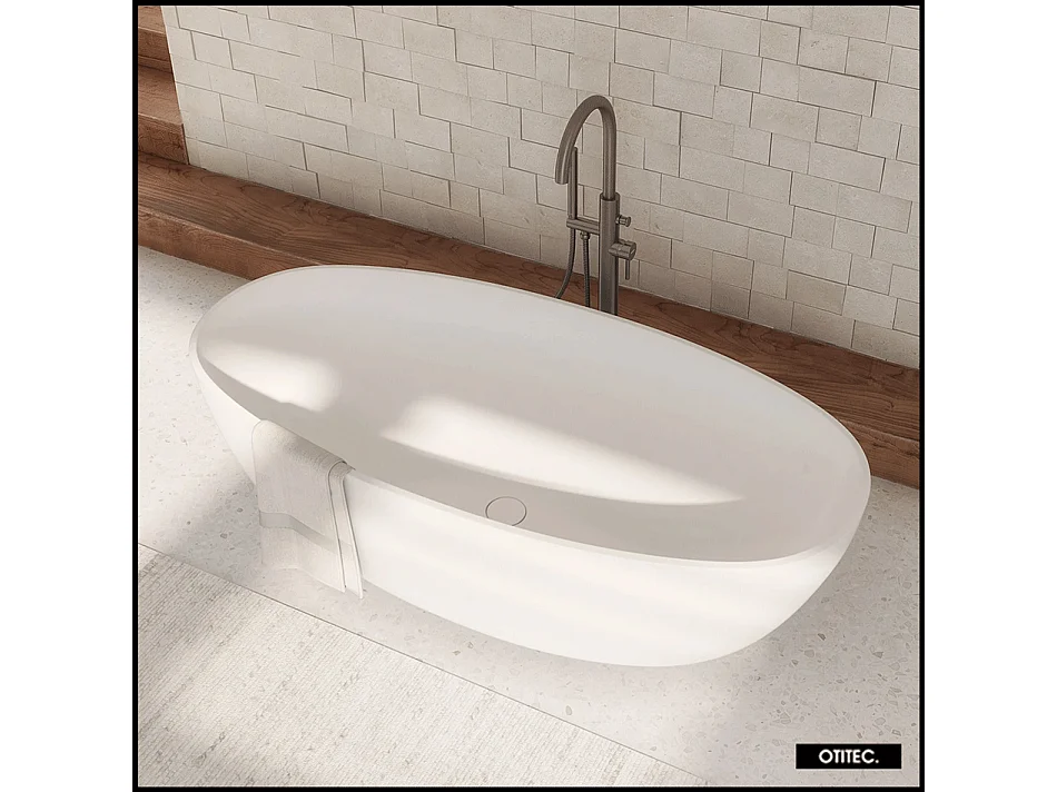 Baignoire Îlot - 175 x 78 cm - SHELL - BLANC MAT - avec SIPHON INCLUS