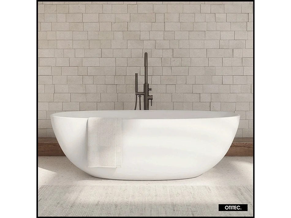 Baignoire Îlot - 148 x 75 cm - SHELL - BLANC MAT - avec SIPHON INCLUS