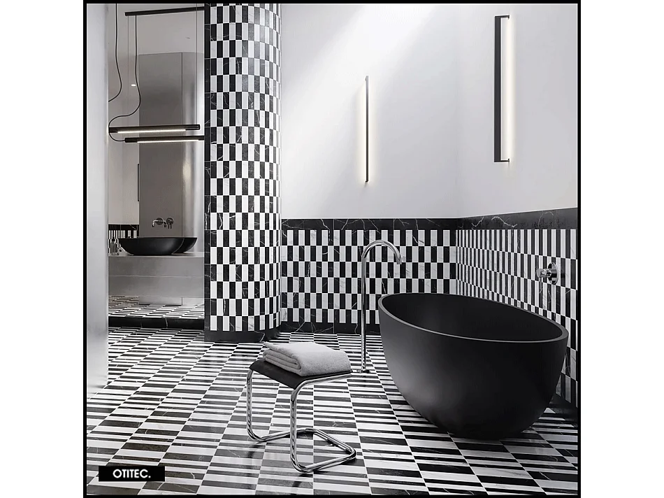 Baignoire Îlot - 175 x 78 cm - SHELL - NOIR MAT - avec SIPHON INCLUS