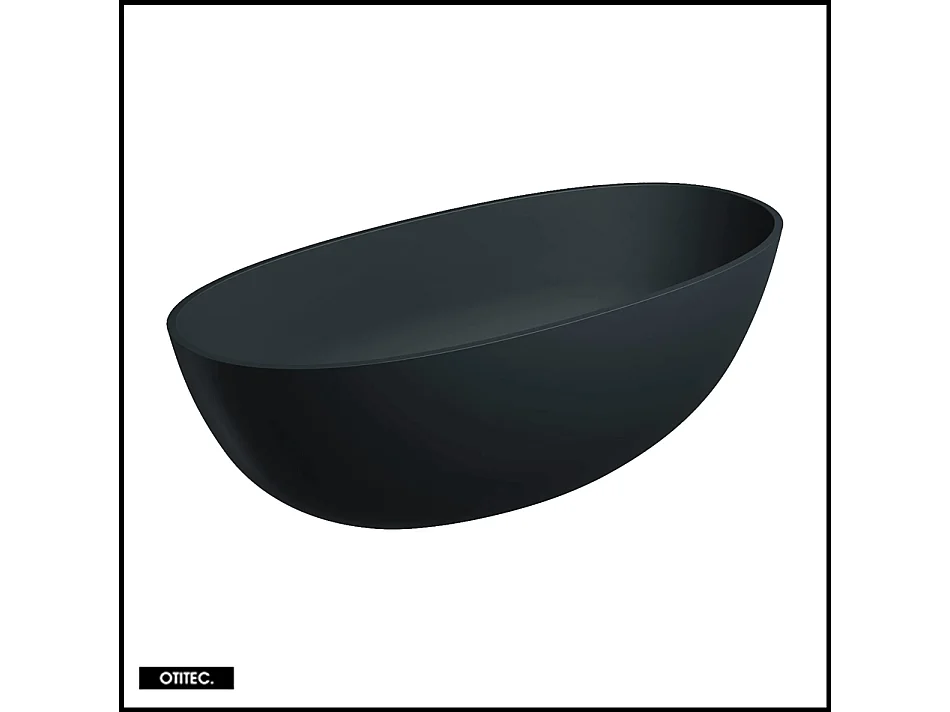 Baignoire Îlot - 175 x 78 cm - SHELL - NOIR MAT - avec SIPHON INCLUS