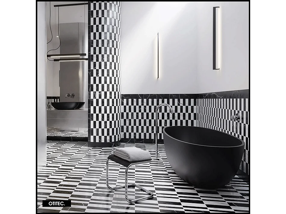 Baignoire Îlot - 175 x 78 cm - SHELL - NOIR MAT - avec SIPHON INCLUS