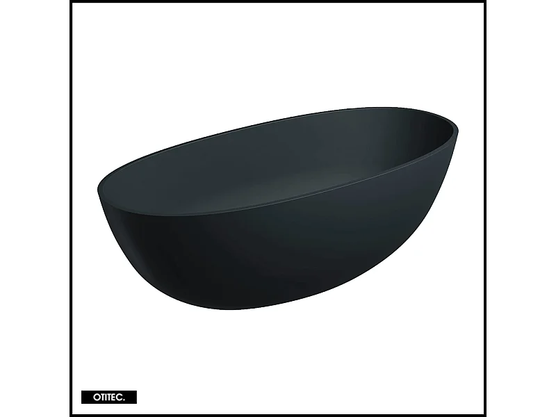 Baignoire Îlot - 175 x 78 cm - SHELL - NOIR MAT - avec SIPHON INCLUS