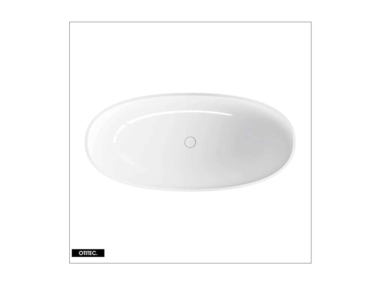 Baignoire Îlot - 148 x 75 cm - SHELL - BLANC BRILLANT - avec SIPHON INCLUS