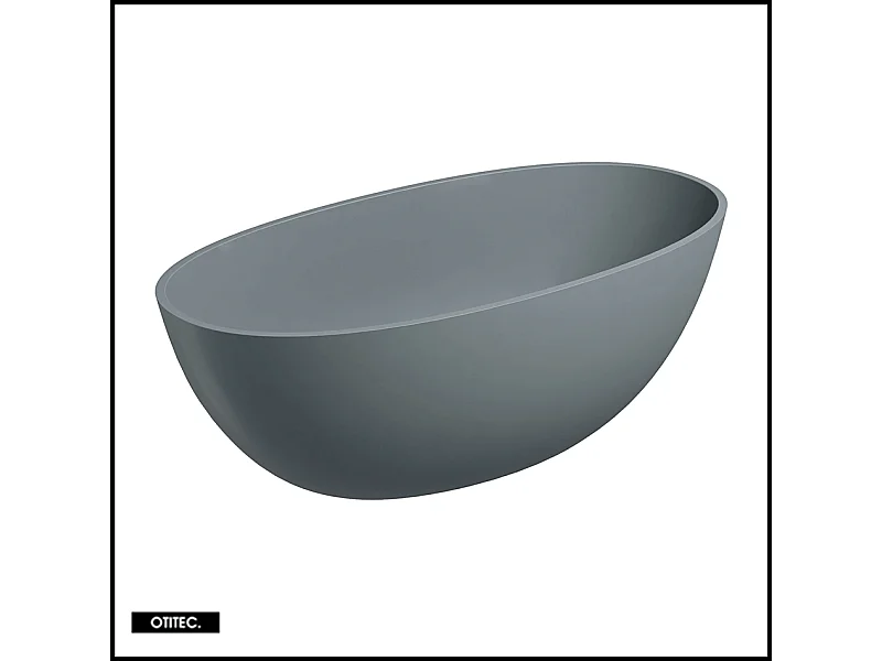 Baignoire Îlot - 160 x 75 cm - SHELL - GRIS CENDRÉ MAT - avec SIPHON INCLUS