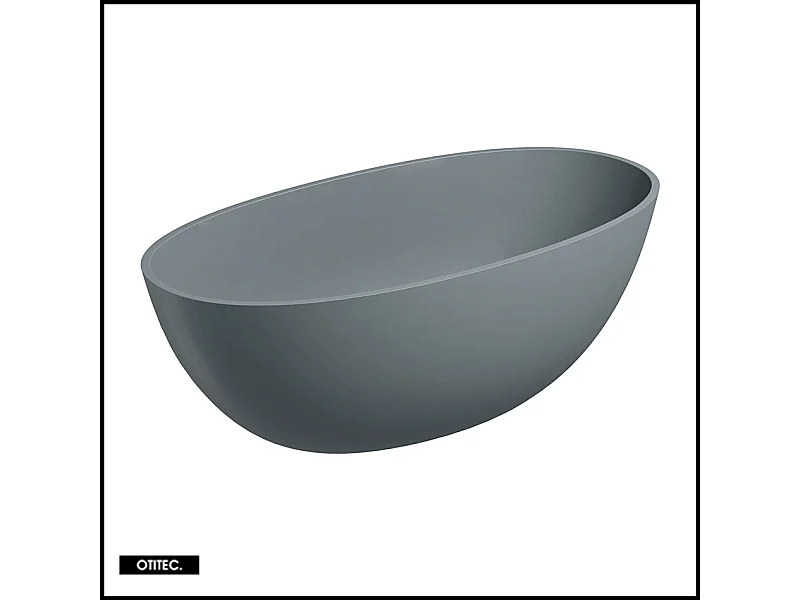 Baignoire Îlot - 175 x 78 cm - SHELL - GRIS CENDRÉ MAT - avec SIPHON INCLUS