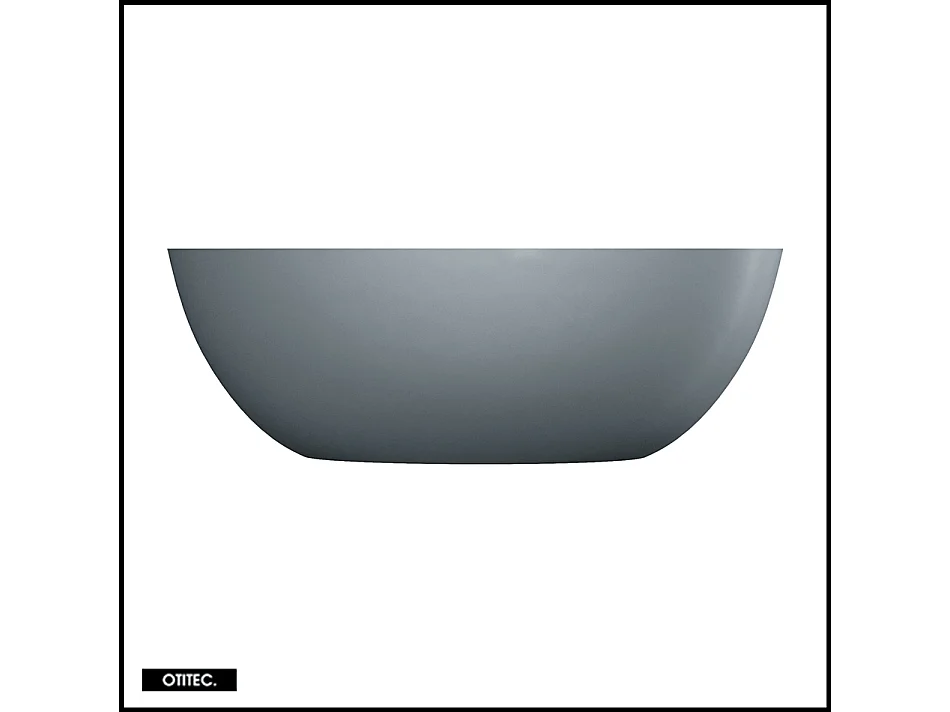 Baignoire Îlot - 175 x 78 cm - SHELL - GRIS CENDRÉ MAT - avec SIPHON INCLUS