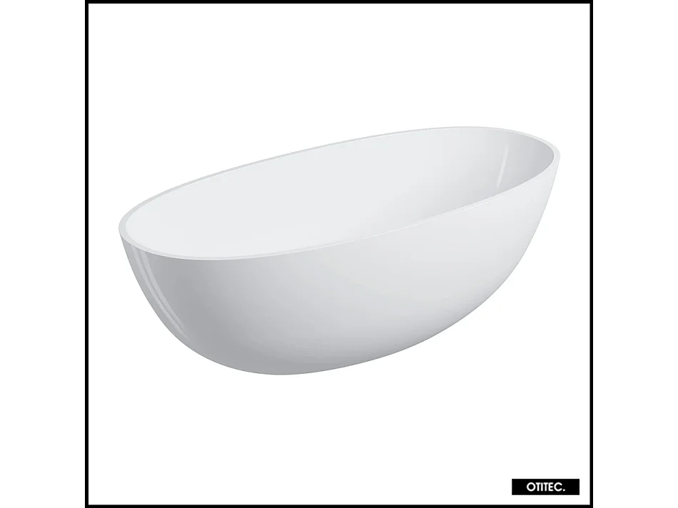 Baignoire Îlot - 175 x 78 cm - SHELL - BLANC BRILLANT - avec SIPHON INCLUS