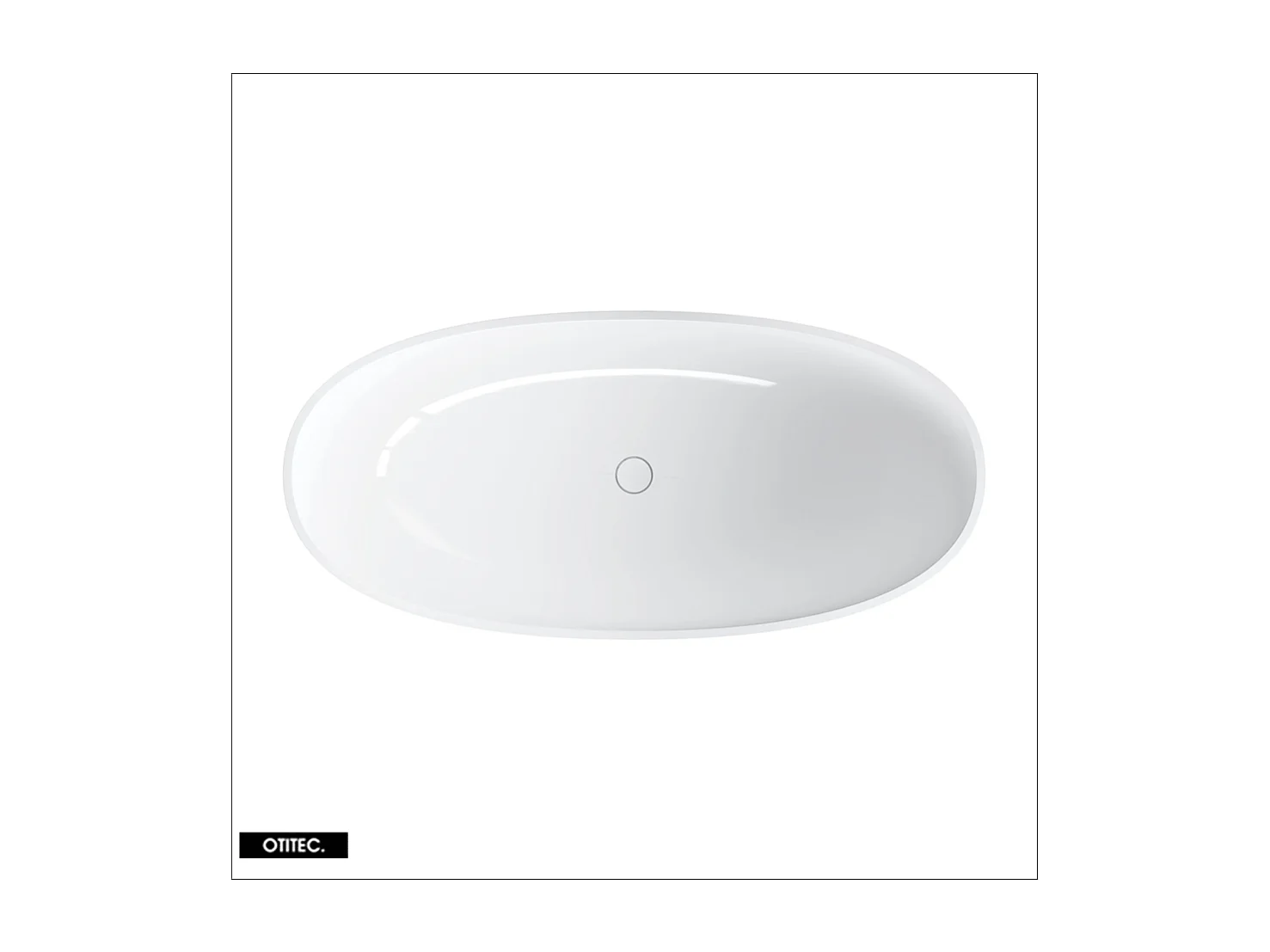 Baignoire Îlot - 175 x 78 cm - SHELL - BLANC BRILLANT - avec SIPHON INCLUS