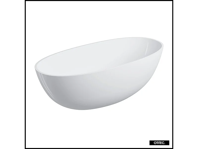 Baignoire Îlot - 175 x 78 cm - SHELL - BLANC BRILLANT - avec SIPHON INCLUS