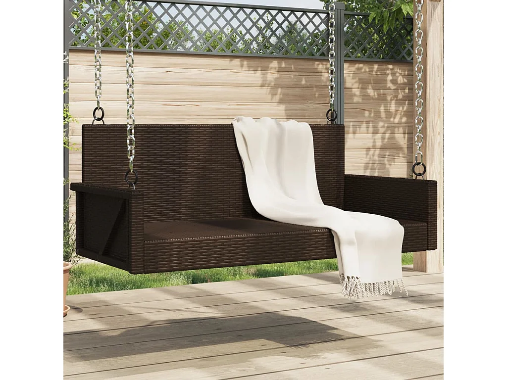 Balancelle marron 119x56x48 cm résine tressée