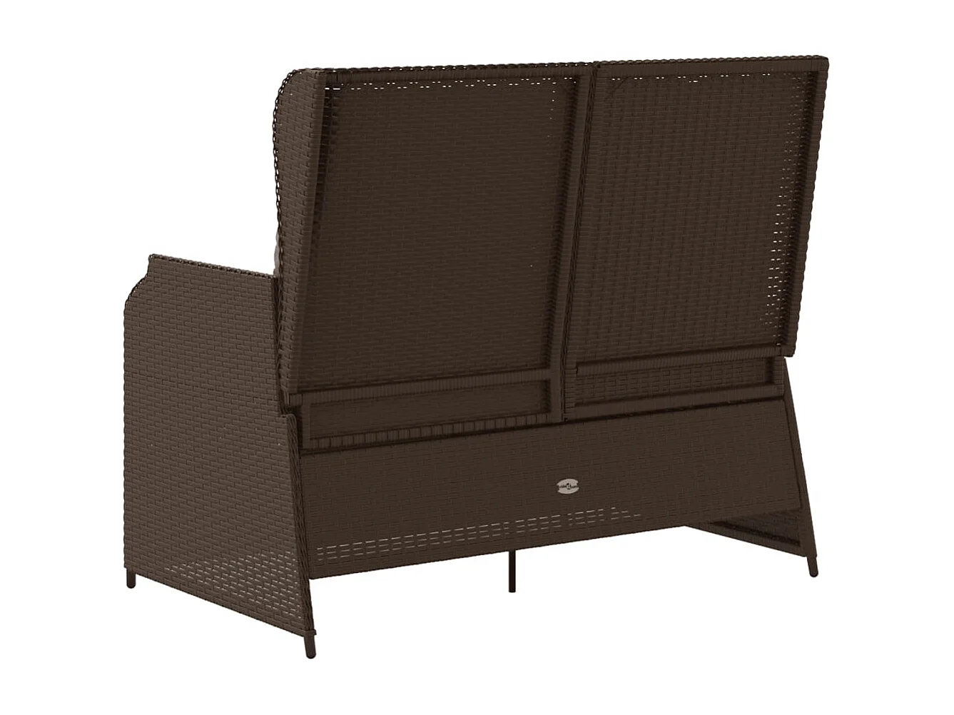 Banc inclinable de jardin avec coussins marron résine tressée
