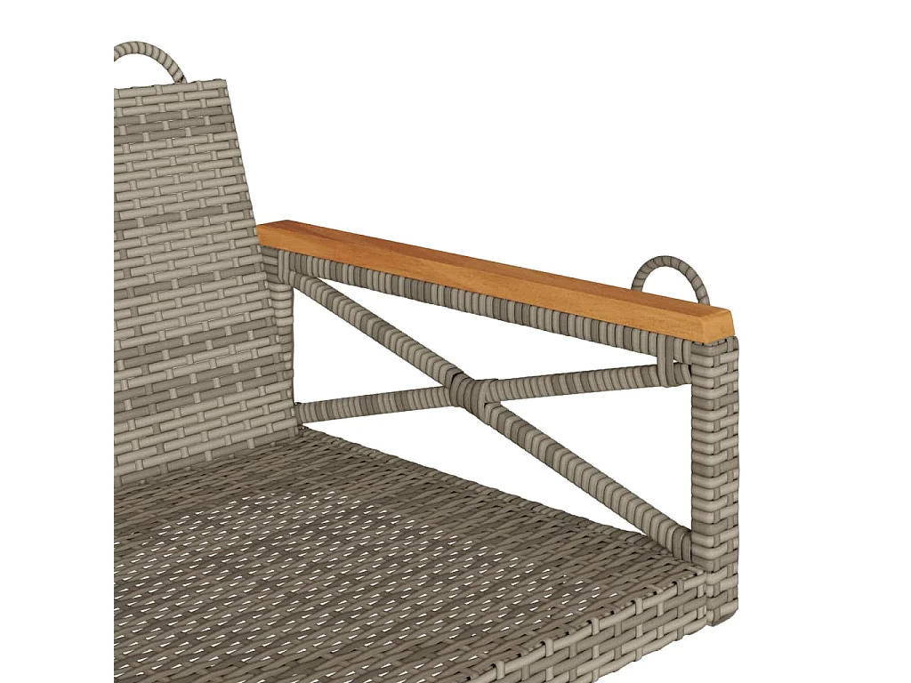 Dondolo grigio 109x62x40 cm in resina intrecciata