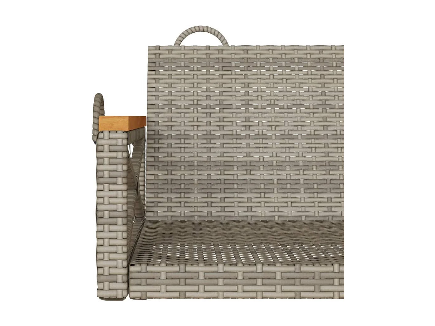 Dondolo grigio 109x62x40 cm in resina intrecciata