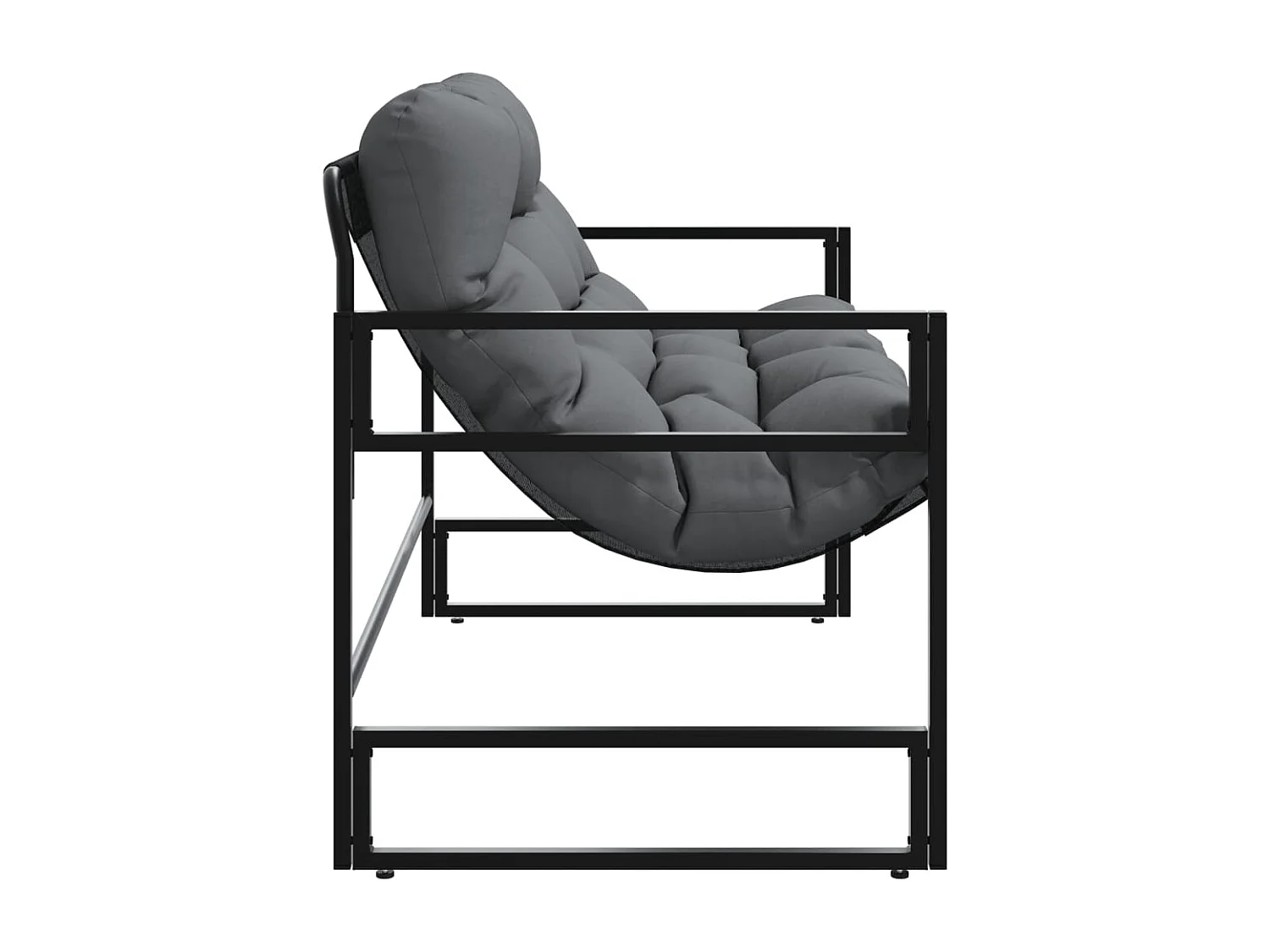 Banco de jardim com almofada antracite aço 113 cm