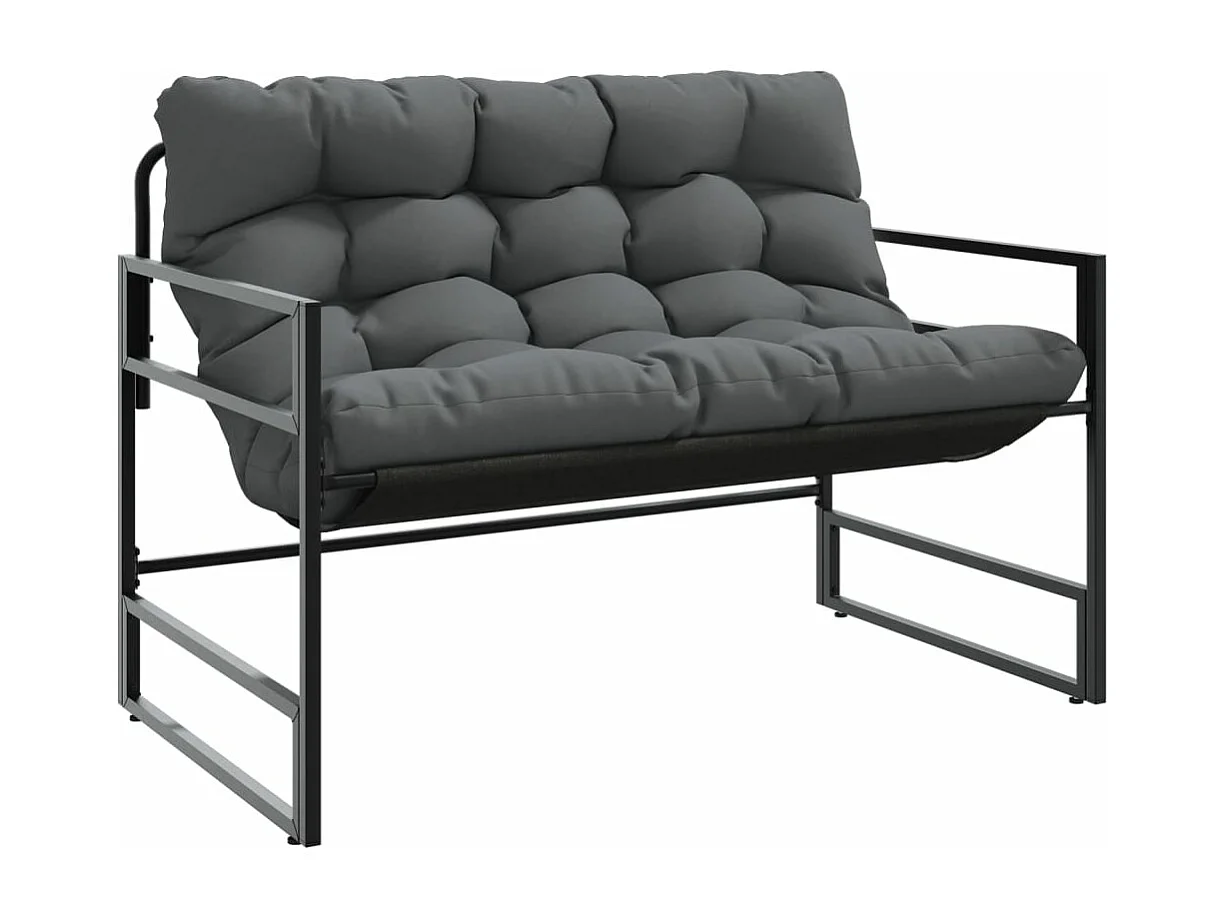 Banc de jardin avec coussin anthracite 113 cm acier