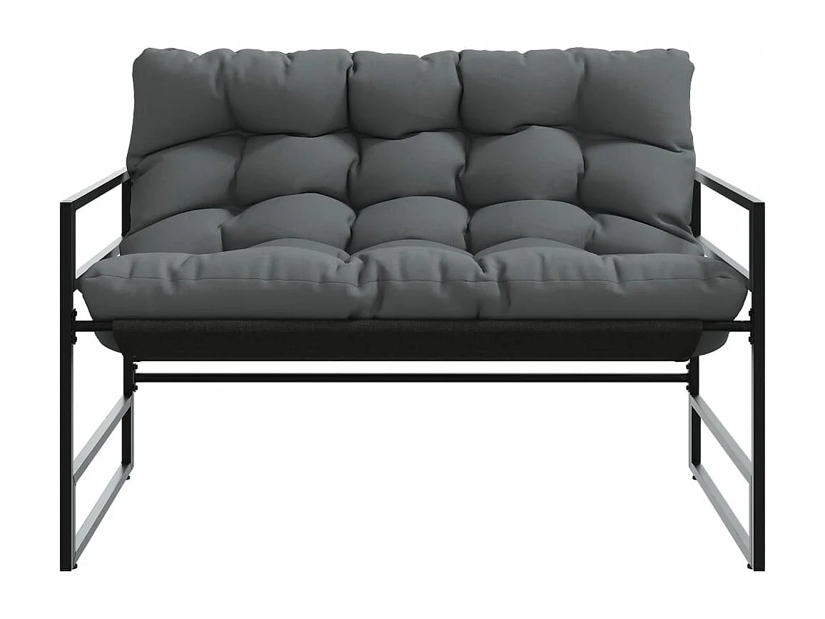 Banc de jardin avec coussin anthracite 113 cm acier