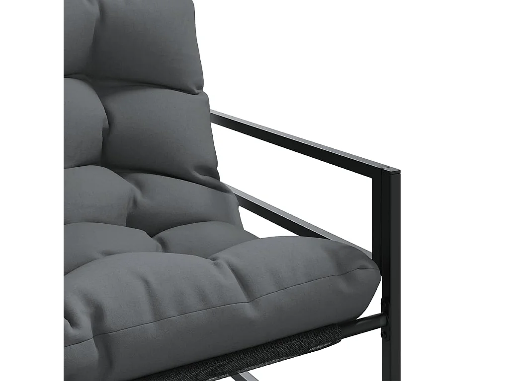 Banc de jardin avec coussin anthracite 113 cm acier