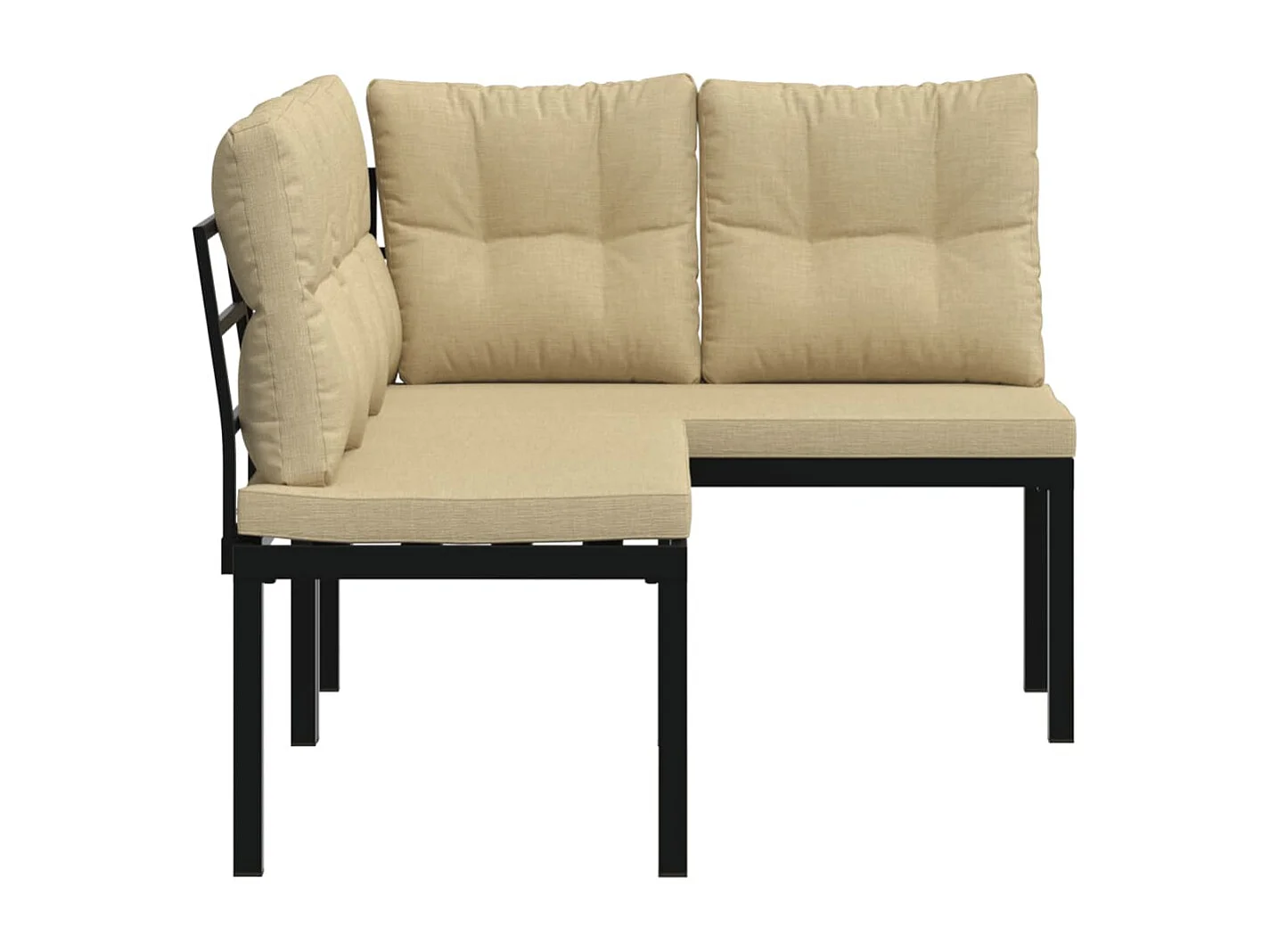 Set di 2 panche da giardino con cuscini in acciaio verniciato a polvere