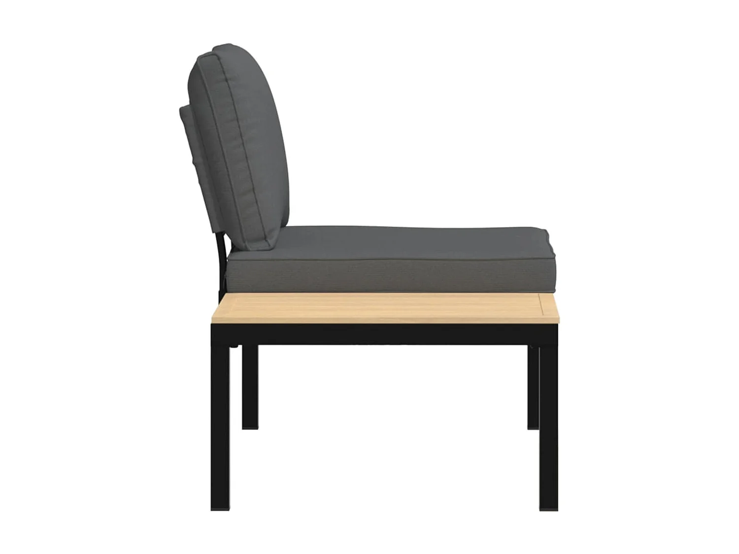 Panca da giardino con cuscini in alluminio nero