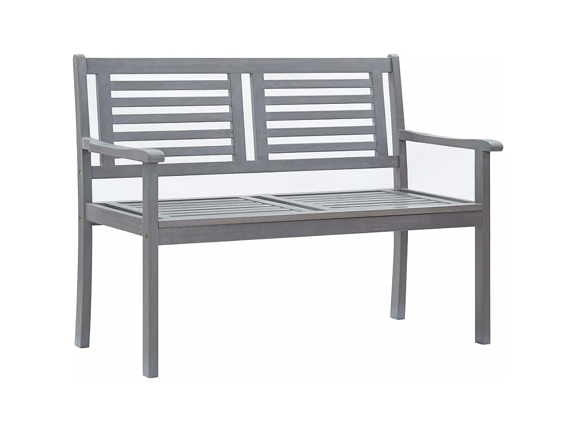 2-Sitzer-Gartenbank mit Kissen 120 cm Eukalyptusgrau