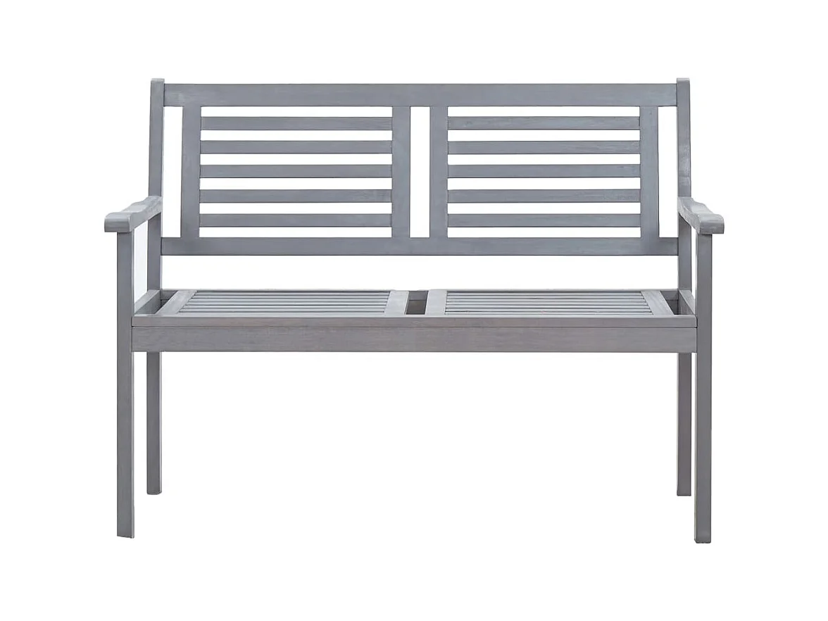 2-Sitzer-Gartenbank mit Kissen 120 cm Eukalyptusgrau