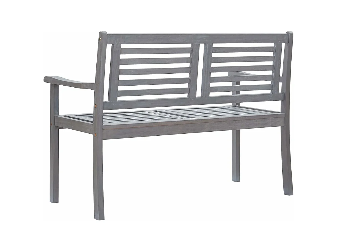 2-Sitzer-Gartenbank mit Kissen 120 cm Eukalyptusgrau