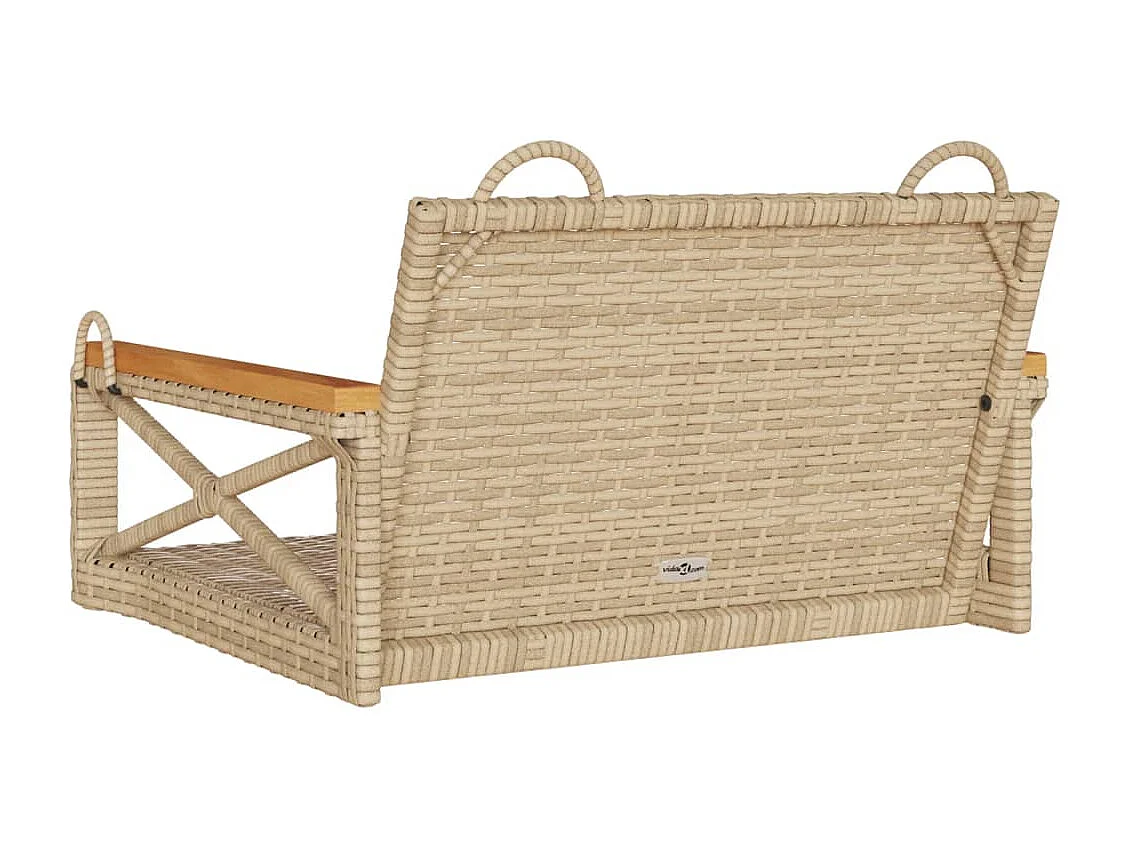 Columpio beige 63x62x40 cm resina tejida