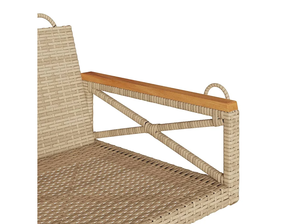 Columpio beige 63x62x40 cm resina tejida