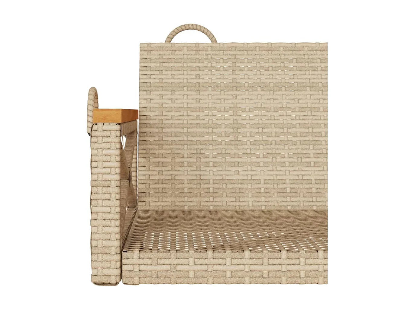 Columpio beige 63x62x40 cm resina tejida