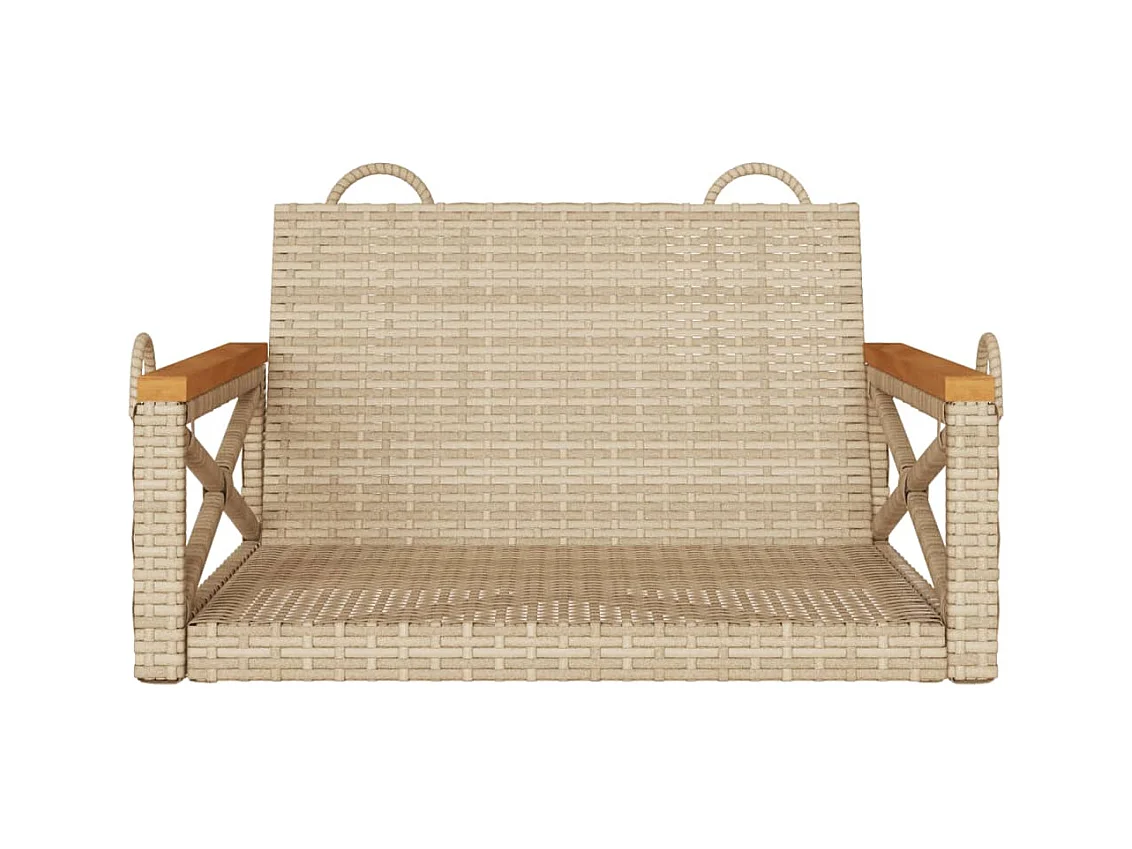 Balancelle beige 63x62x40 cm résine tressée