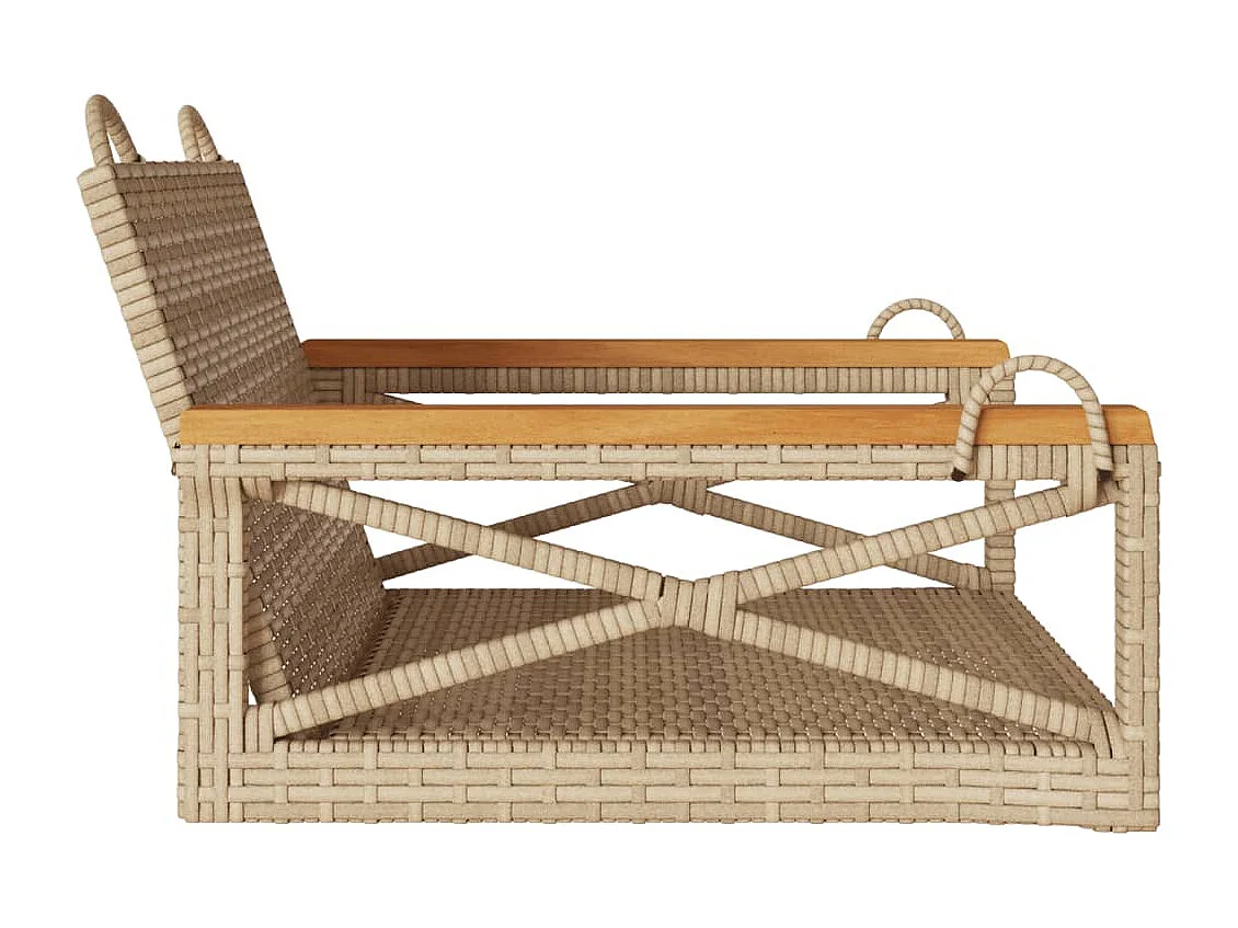 Balancelle beige 63x62x40 cm résine tressée