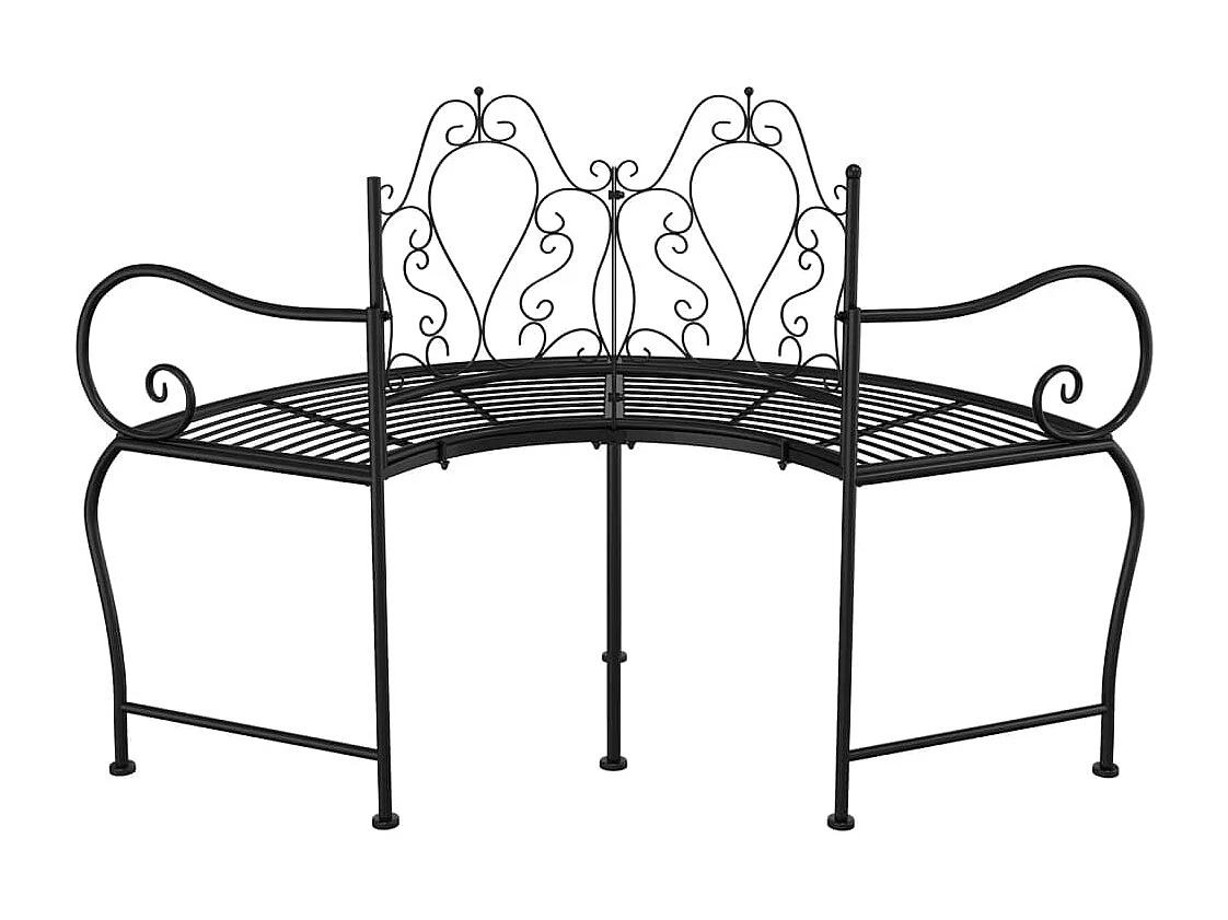 Banco torre de árvore 150 cm aço preto
