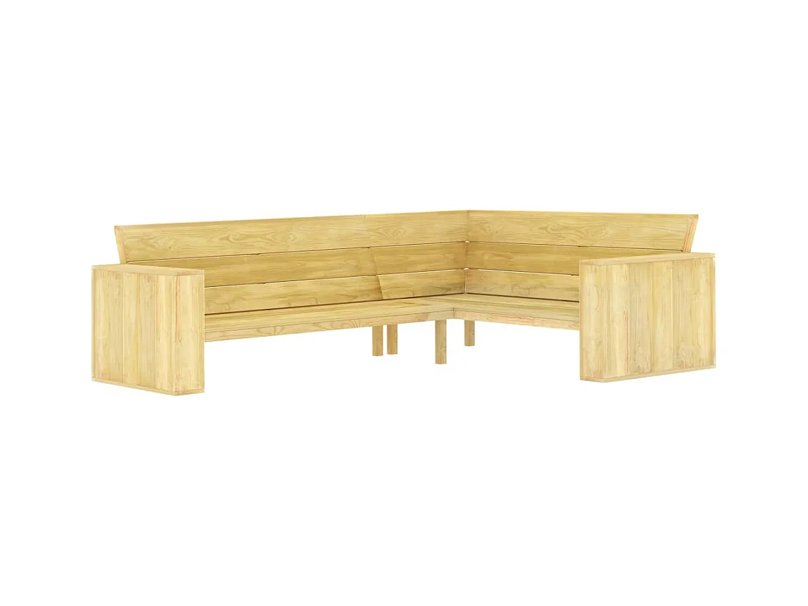 Banco esquinero de jardín 239 cm Madera de pino impregnada