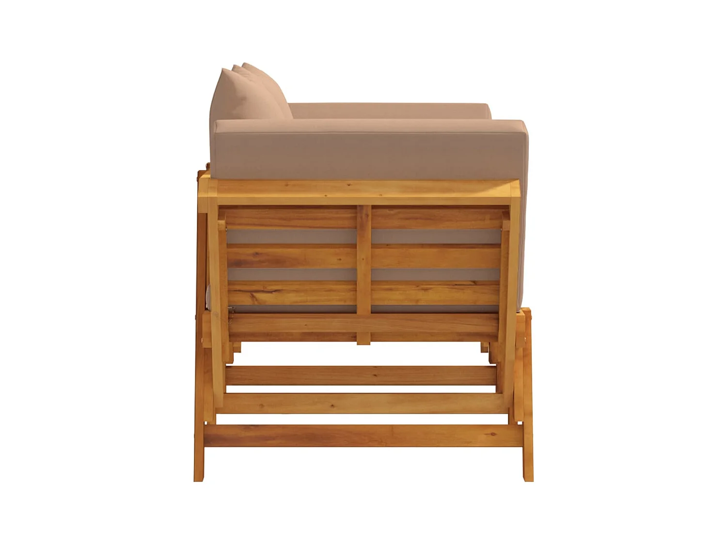 Panca da giardino con cuscini 2 in 1 in legno massello di acacia