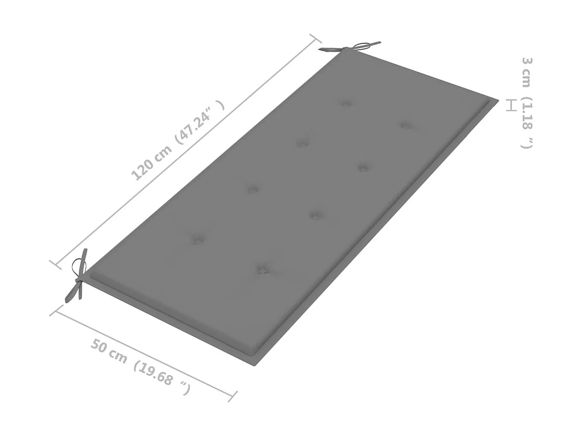 Panca da giardino pieghevole con cuscino 118 cm Bambù