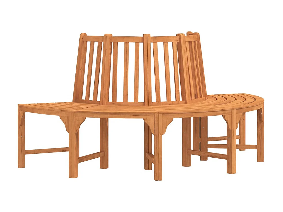 Banc demi-circulaire tour d'arbre Ø208cm bois massif eucalyptus