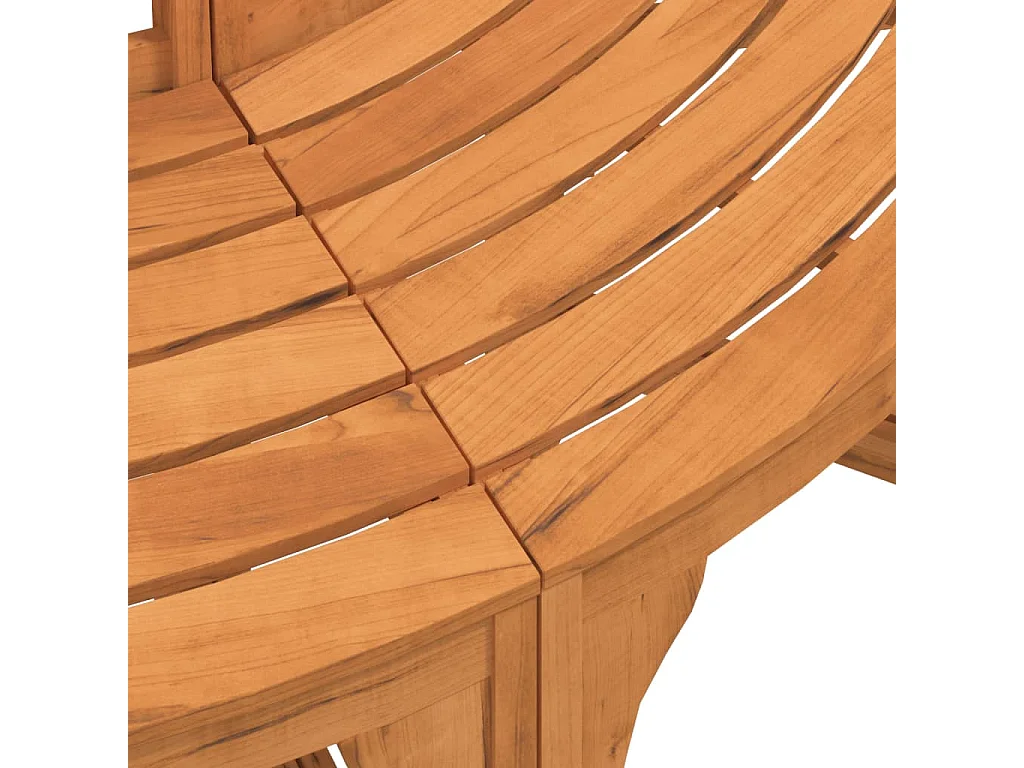 Banc demi-circulaire tour d'arbre Ø208cm bois massif eucalyptus