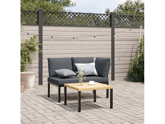 KAILI Panca Da Giardino In Alluminio Con Rose: 2 Posti, 101 Cm, Azzurro, Antiruggine Per Esterno, Portico O Balcone