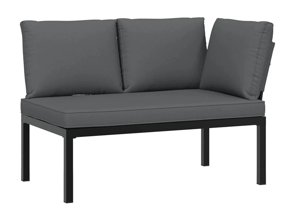 Banc de jardin avec coussins noir aluminium