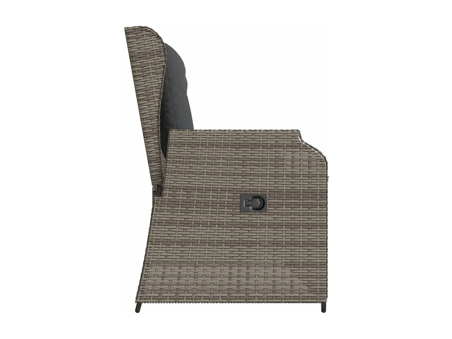 Banc inclinable de jardin avec coussins gris résine tressée