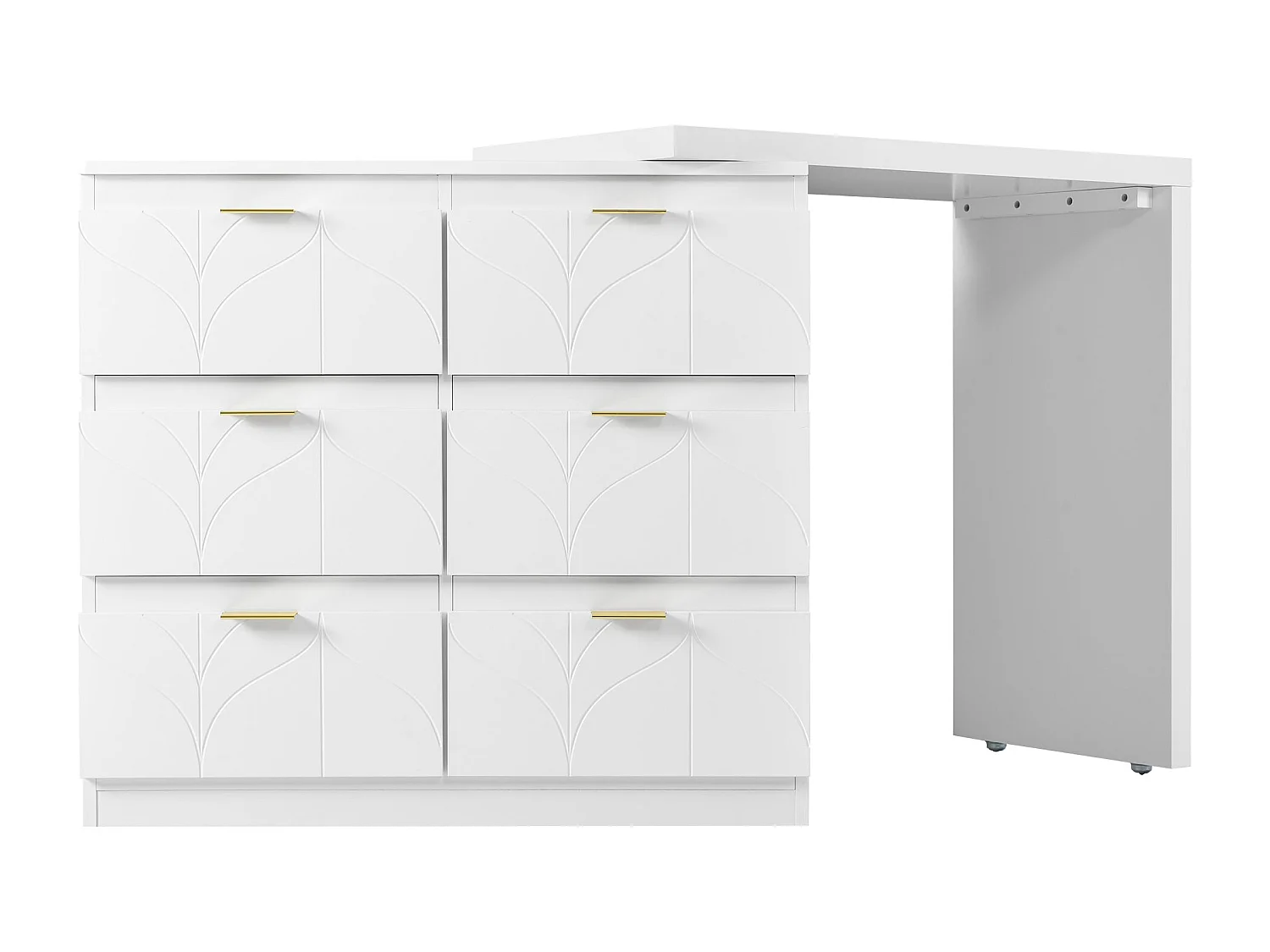 Coiffeuse de bureau blanche - blanc,d160cm×h73cm