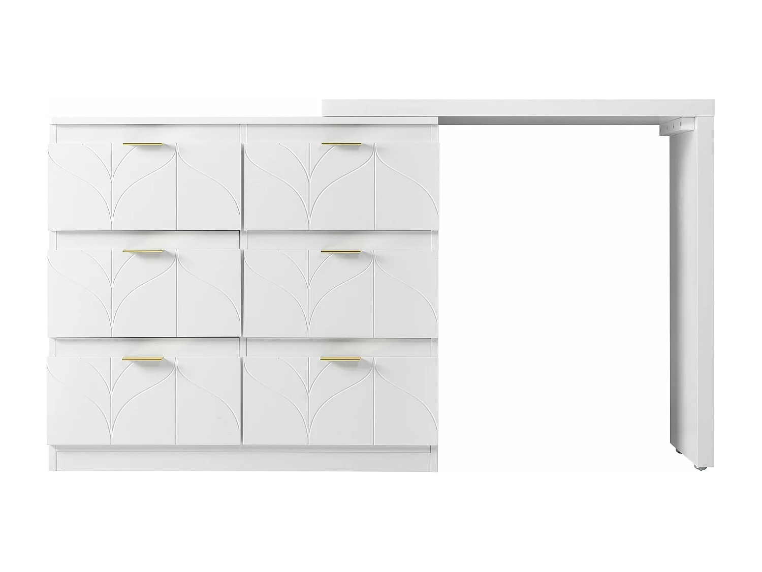 Coiffeuse de bureau blanche - blanc,d160cm×h73cm