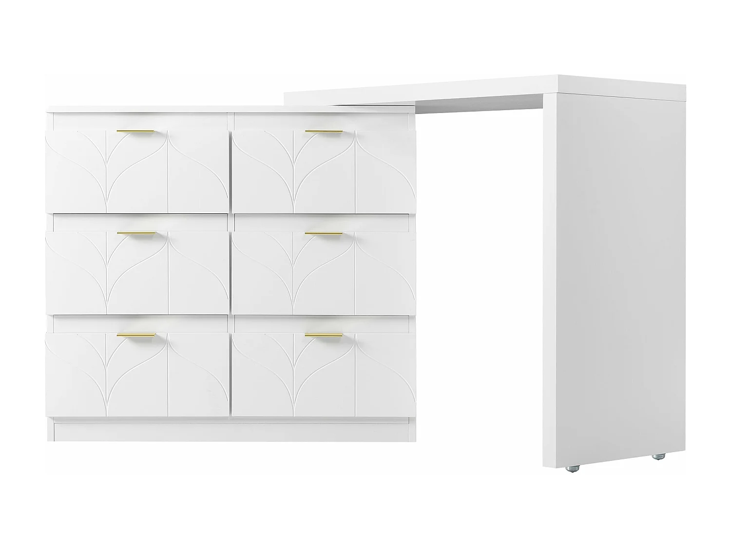 Coiffeuse de bureau blanche - blanc,d160cm×h73cm