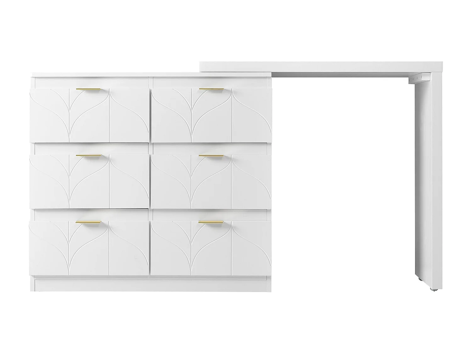 Coiffeuse de bureau blanche - blanc,d160cm×h73cm