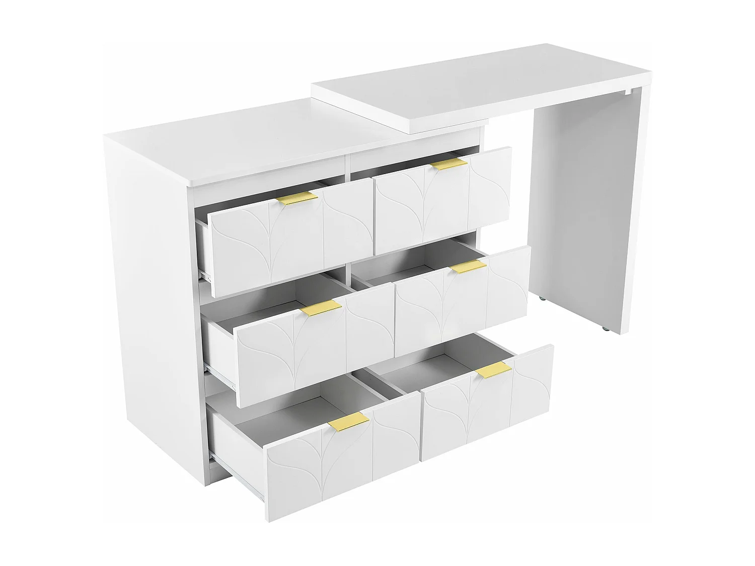 Coiffeuse de bureau blanche - blanc,d160cm×h73cm