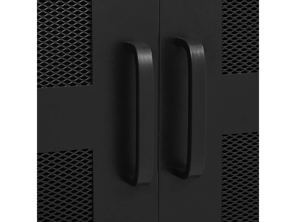 Armoire de bureau avec portes en maille Acier 75x40x120 cm Noir