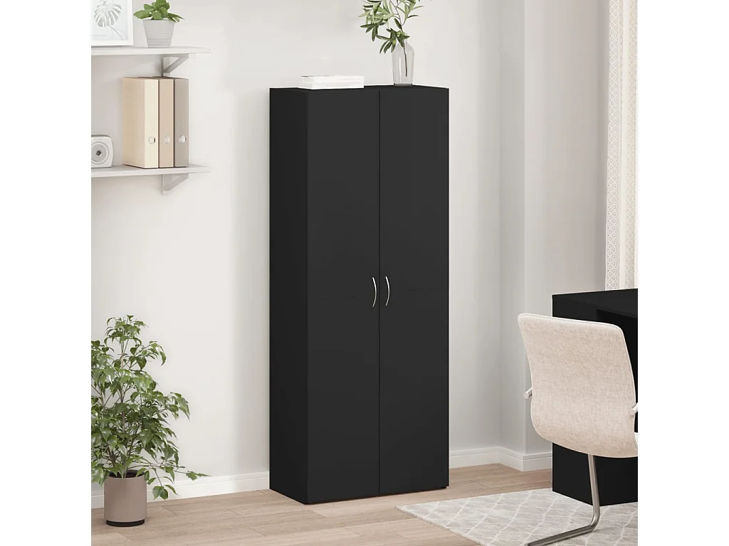 Classificatore nero 60x32x153 cm in derivati del legno