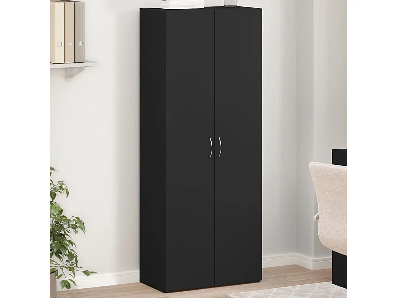 Zwarte archiefkast 60x32x153 cm samengesteld hout