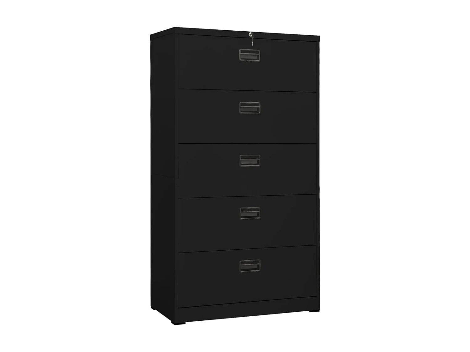 Schwarzer Aktenschrank 90x46x164 cm Stahl