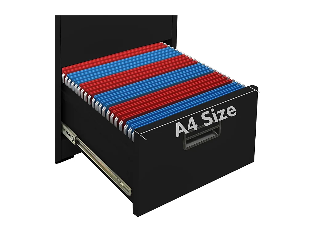 Classeur Noir 46x62x133 cm Acier